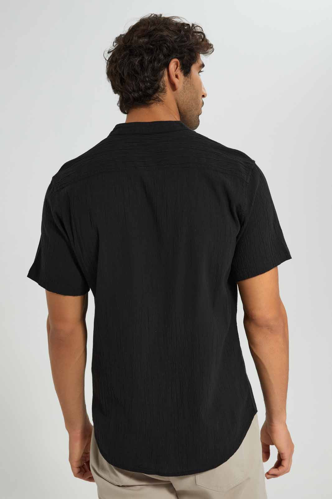 Redtag-Black-Short-Sleeve-Shirt-Category:Shirts,-Colour:Black,-Deals:New-In,-EID,-Filter:Men's-Clothing,-Men-Shirts,-New-In-Men,-Non-Sale,-Section:Men,-W22O-Men's-
