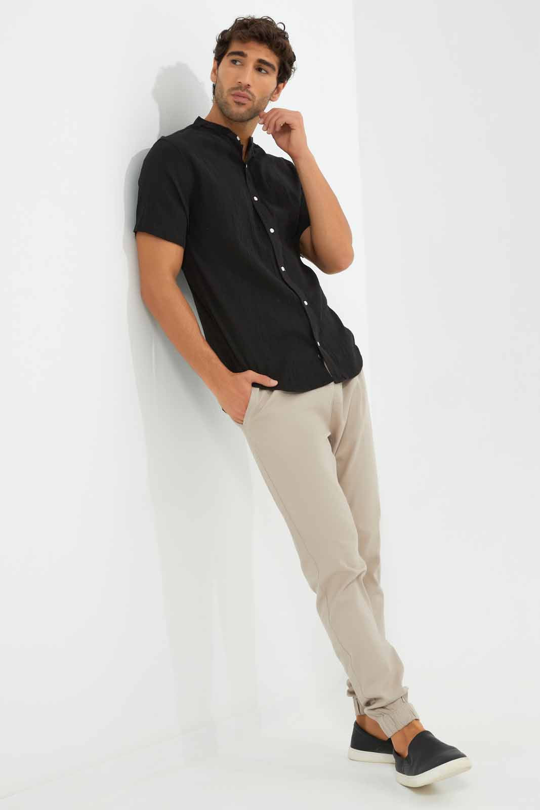 Redtag-Black-Short-Sleeve-Shirt-Category:Shirts,-Colour:Black,-Deals:New-In,-EID,-Filter:Men's-Clothing,-Men-Shirts,-New-In-Men,-Non-Sale,-Section:Men,-W22O-Men's-