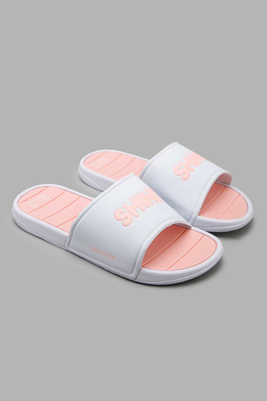 Redtag-White-Emblossed-Print-Slide-Category:Flip-Flops,-Colour:White,-Filter:Girls-Footwear-(5-to-14-Yrs),-GSR-Flip-Flops,-New-In,-New-In-GSR-FOO,-Non-Sale,-Section:Girls-(0-to-14Yrs),-W22O-Senior-Girls-5 to 14 Years