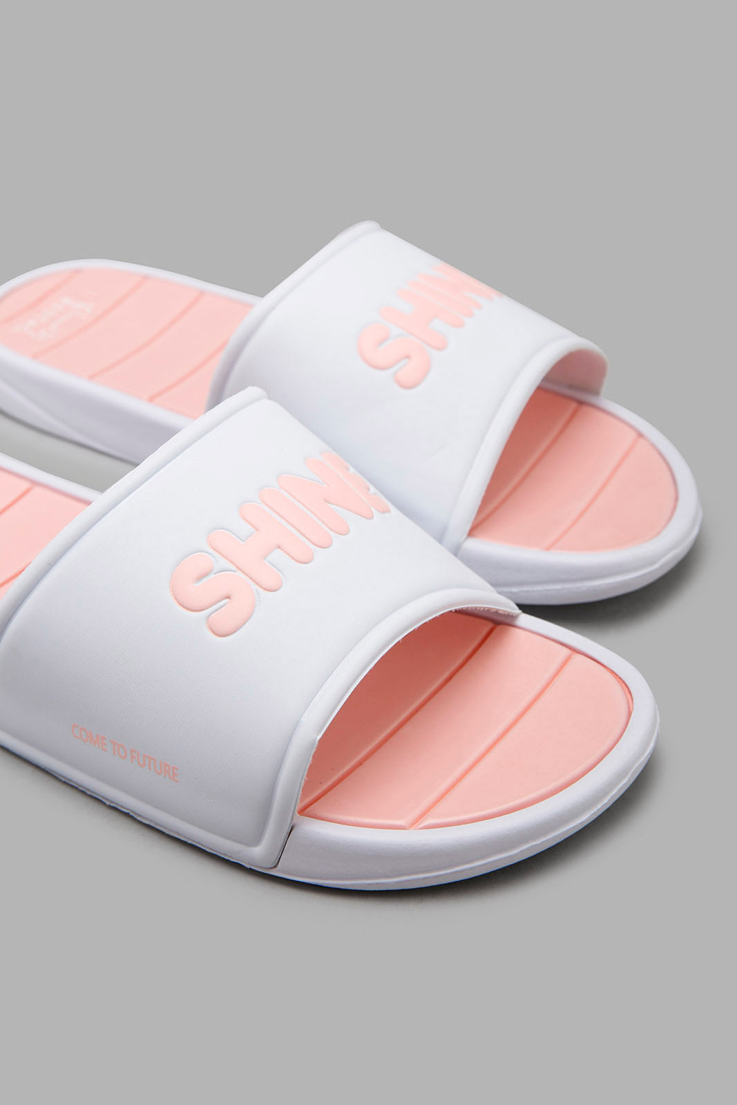 Redtag-White-Emblossed-Print-Slide-Category:Flip-Flops,-Colour:White,-Filter:Girls-Footwear-(5-to-14-Yrs),-GSR-Flip-Flops,-New-In,-New-In-GSR-FOO,-Non-Sale,-Section:Girls-(0-to-14Yrs),-W22O-Senior-Girls-5 to 14 Years