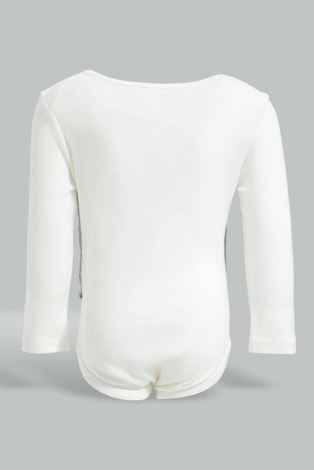 Redtag-Grey-And-White-Waist-Coat-T-Shirt-With-Trouser-APL,-Category:Sleepsuits,-Colour:Grey,-Deals:New-In,-Festive,-Filter:Baby-(0-to-12-Mths),-NBB-Sleepsuits,-New-In-NBB-APL,-Non-Sale,-Section:Boys-(0-to-14Yrs),-W22O-Baby-0 to 12 Months