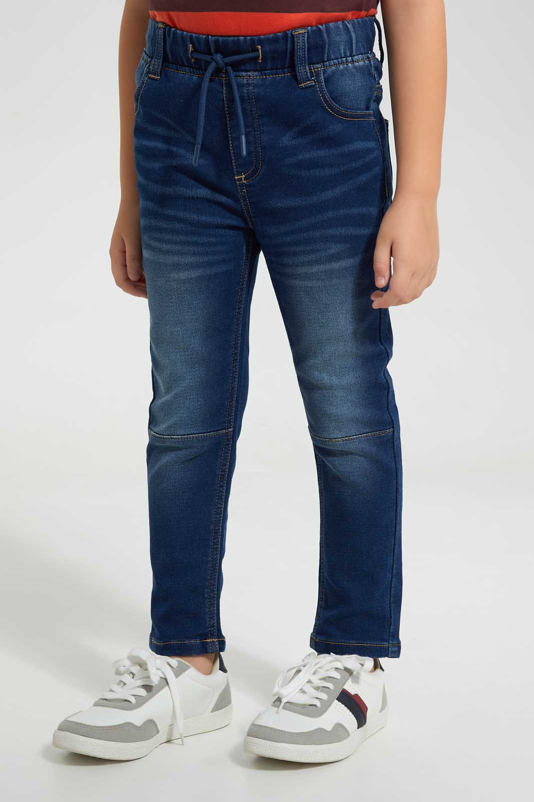 Redtag-Blue-Pull-On-Knitted-Jeans-BOY-Jeans,-Bundle,-Category:Jeans,-Colour:Blue,-Deals:New-In,-Filter:Boys-(2-to-8-Yrs),-New-In-BOY-APL,-S22D,-Section:Boys-(0-to-14Yrs)-Boys-2 to 8 Years