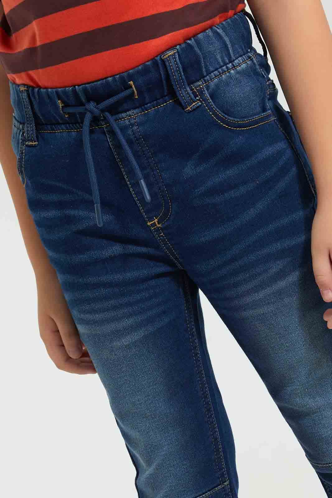 Redtag-Blue-Pull-On-Knitted-Jeans-BOY-Jeans,-Bundle,-Category:Jeans,-Colour:Blue,-Deals:New-In,-Filter:Boys-(2-to-8-Yrs),-New-In-BOY-APL,-S22D,-Section:Boys-(0-to-14Yrs)-Boys-2 to 8 Years