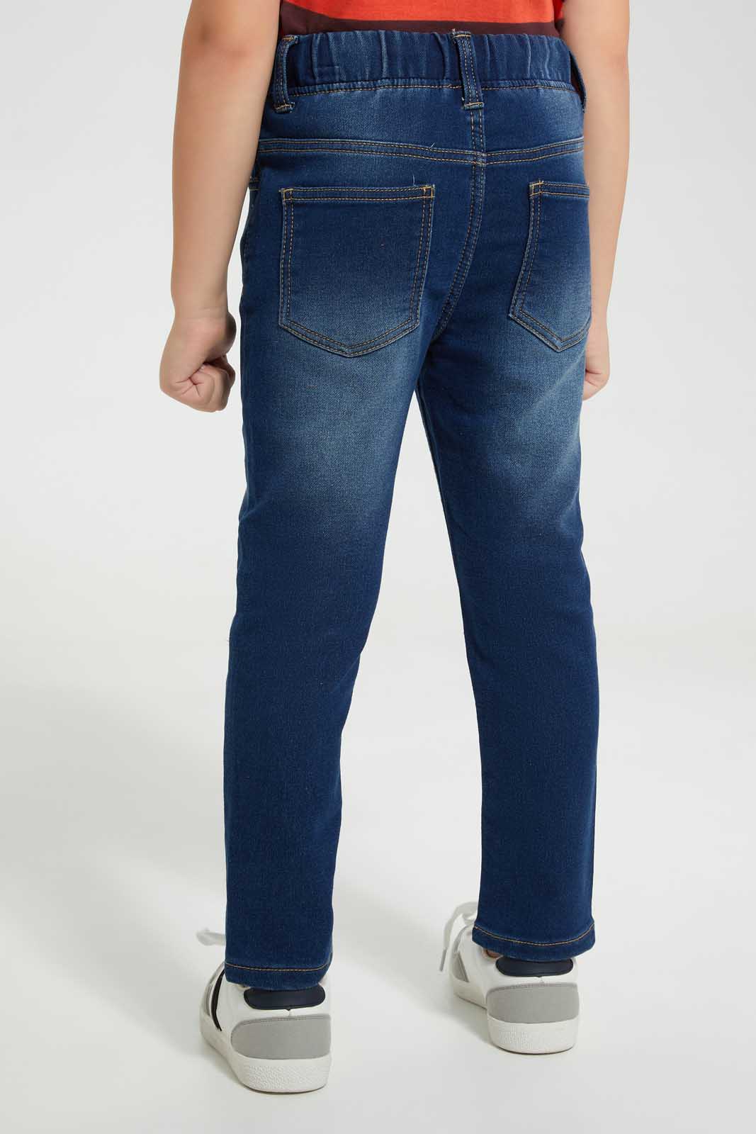 Redtag-Blue-Pull-On-Knitted-Jeans-BOY-Jeans,-Bundle,-Category:Jeans,-Colour:Blue,-Deals:New-In,-Filter:Boys-(2-to-8-Yrs),-New-In-BOY-APL,-S22D,-Section:Boys-(0-to-14Yrs)-Boys-2 to 8 Years