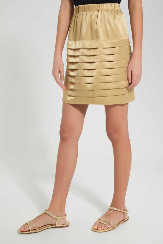 Gold Pleated Skirt