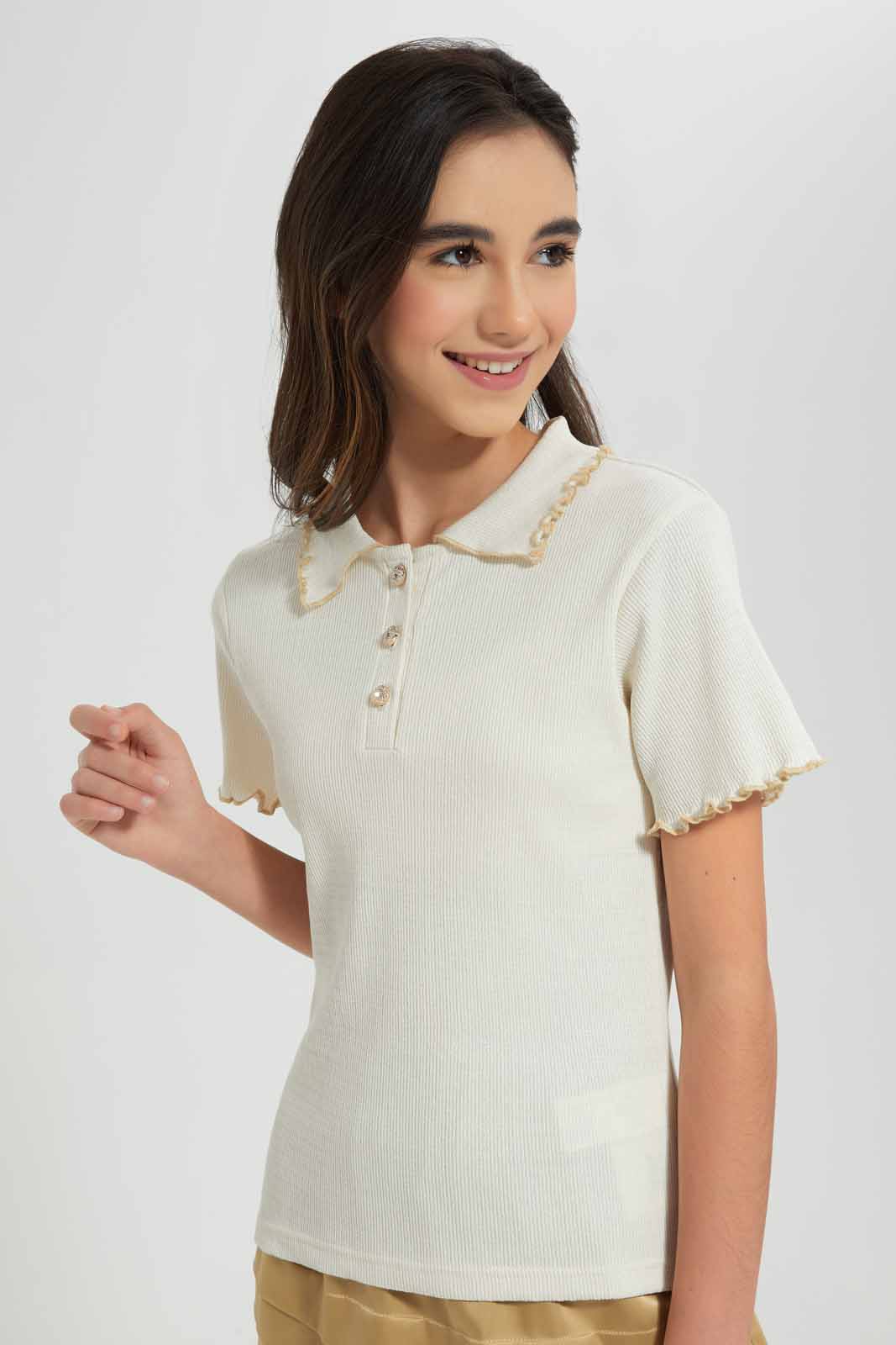 Redtag-Gold-Pleated-Skirt-Category:Skirts,-Colour:Gold,-Deals:New-In,-Festive,-Filter:Senior-Girls-(9-to-14-Yrs),-GSR-Skirts,-New-In-GSR-APL,-Non-Sale,-Section:Girls-(0-to-14Yrs),-W22O-Senior-Girls-9 to 14 Years