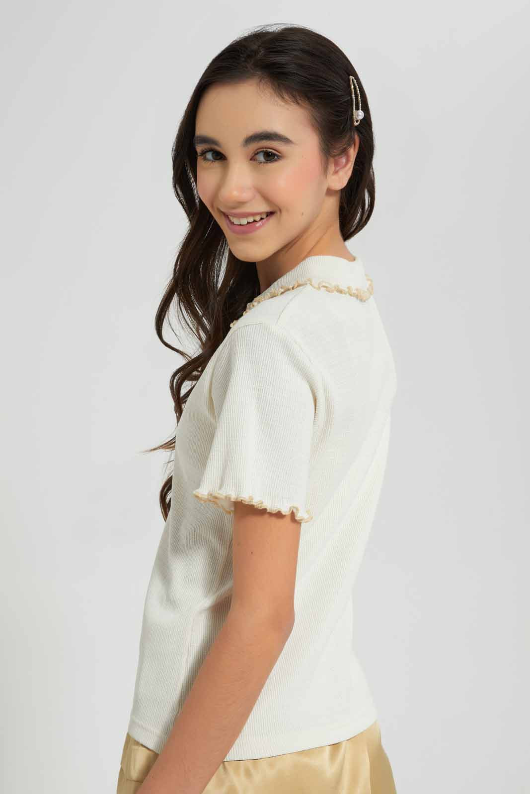 Redtag-Gold-Pleated-Skirt-Category:Skirts,-Colour:Gold,-Deals:New-In,-Festive,-Filter:Senior-Girls-(9-to-14-Yrs),-GSR-Skirts,-New-In-GSR-APL,-Non-Sale,-Section:Girls-(0-to-14Yrs),-W22O-Senior-Girls-9 to 14 Years