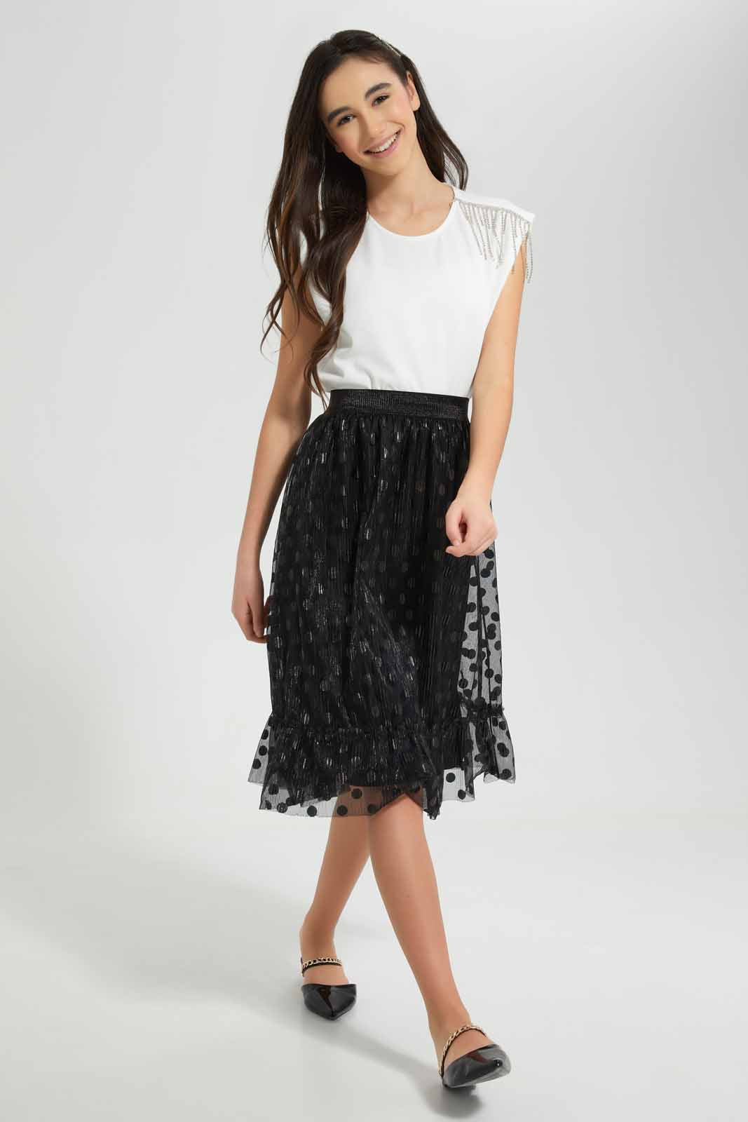 Redtag-White-Overlay-Top-With-Studs-Category:Blouses,-Colour:White,-Deals:New-In,-Festive,-Filter:Senior-Girls-(9-to-14-Yrs),-GSR-Blouses,-New-In-GSR-APL,-Non-Sale,-Section:Girls-(0-to-14Yrs),-W22O-Senior-Girls-9 to 14 Years