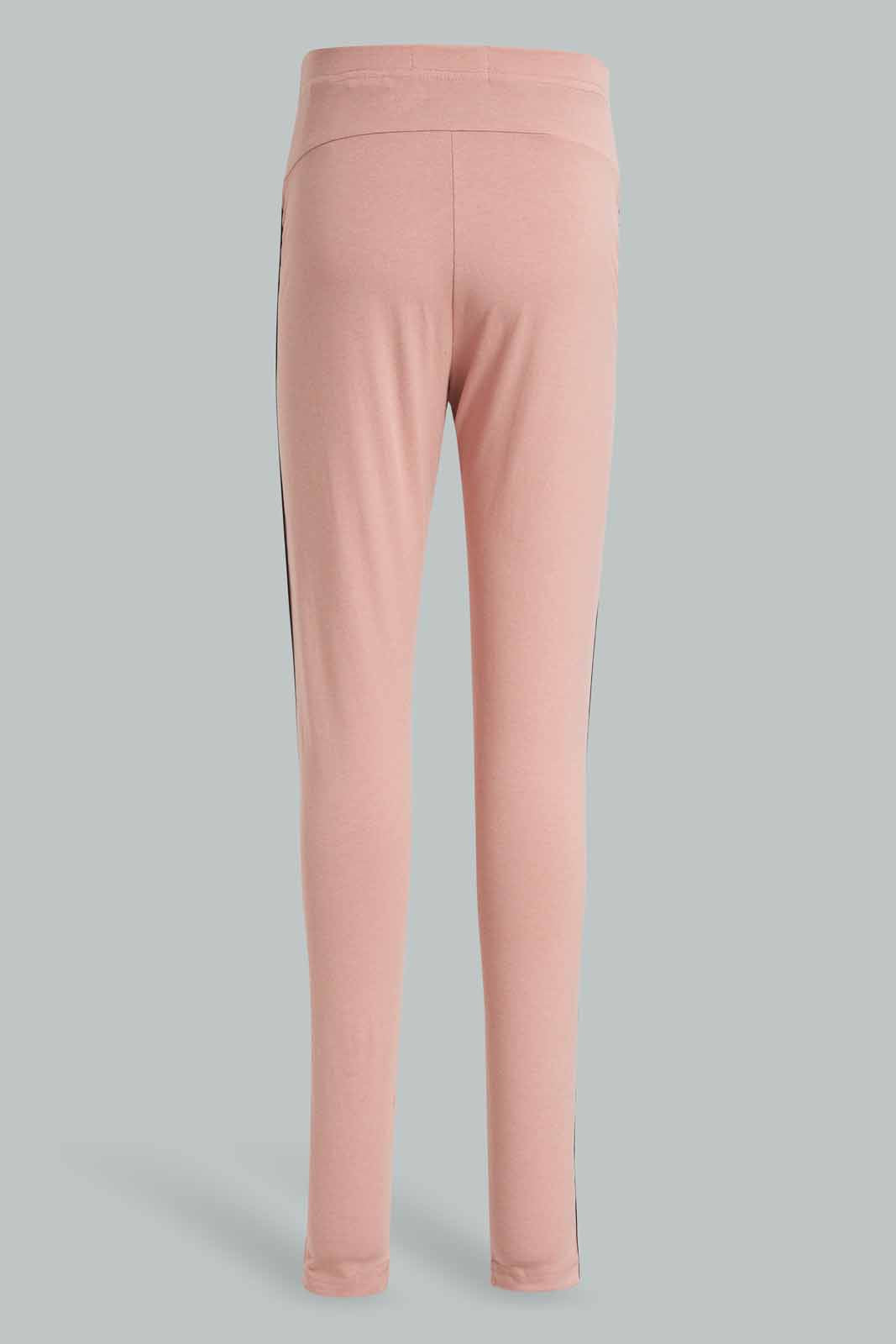 Pink Side Piping Legging For Women