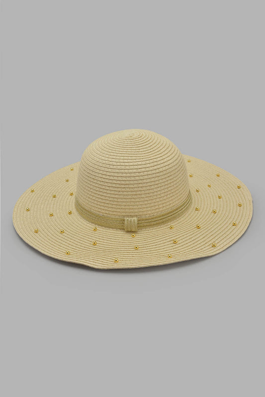 Redtag-Beige-Embellished-Hat-Category:Caps-&-Hats,-Colour:Beige,-Filter:Women's-Accessories,-New-In,-New-In-Women-ACC,-Non-Sale,-Section:Women,-W22O,-Women-Caps-&-Hats-Women-