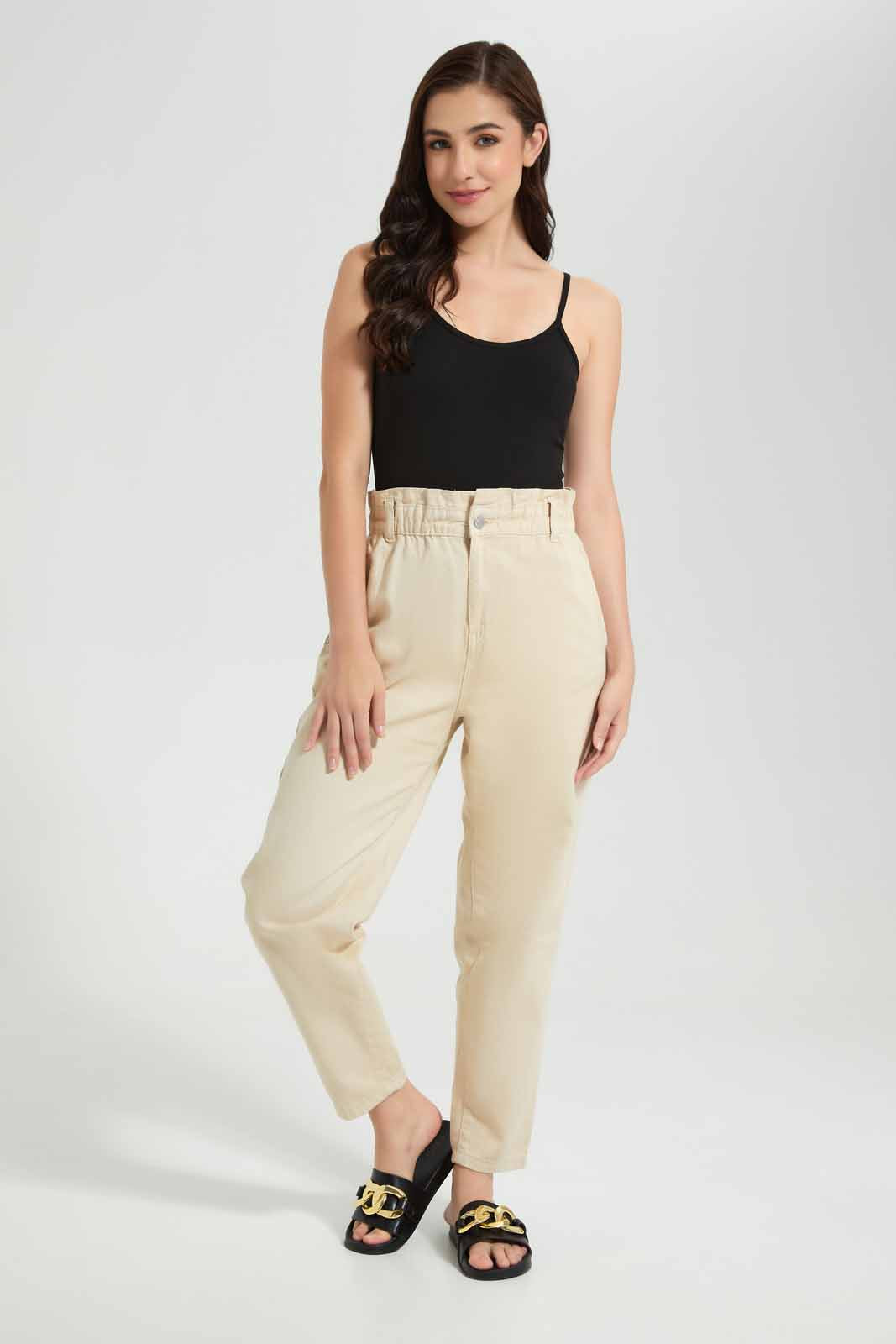 Redtag-Beige-Baggy-Fit-Trouser-Category:Jeans,-Colour:Beige,-Deals:New-In,-Filter:Women's-Clothing,-New-In-Women,-Non-Sale,-S22D,-Section:Women,-TBL,-Women-Jeans-Women's-