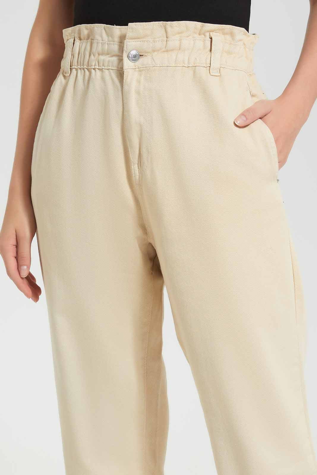 Redtag-Beige-Baggy-Fit-Trouser-Category:Jeans,-Colour:Beige,-Deals:New-In,-Filter:Women's-Clothing,-New-In-Women,-Non-Sale,-S22D,-Section:Women,-TBL,-Women-Jeans-Women's-
