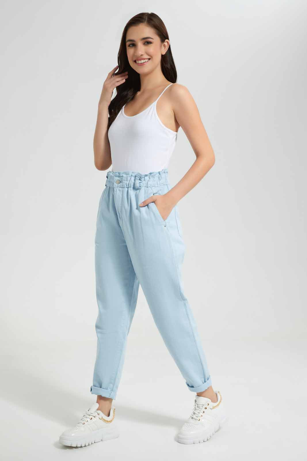 Redtag-Blue-Baggy-Fit-Trouser-Category:Jeans,-Colour:Black,-Deals:New-In,-Filter:Women's-Clothing,-New-In-Women,-Non-Sale,-S22D,-Section:Women,-TBL,-Women-Jeans-Women's-