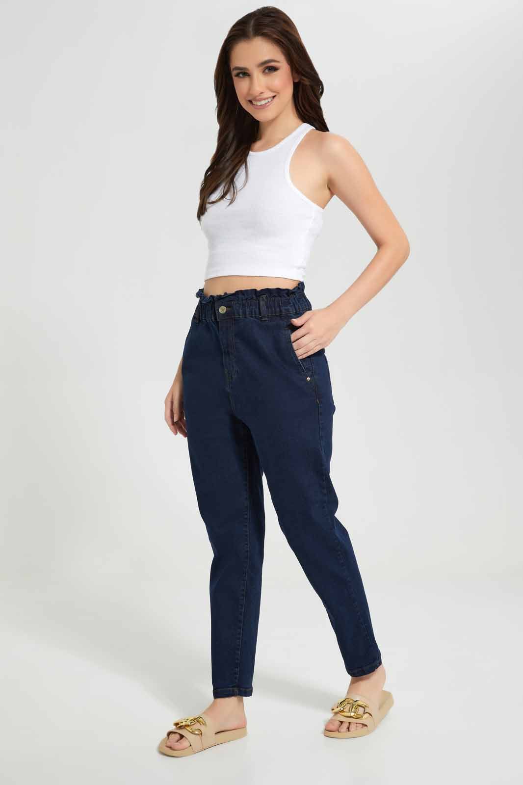 Redtag-Darkwash-Baggy-Fit-Jean-Category:Jeans,-Colour:Dark-Wash,-Deals:New-In,-Filter:Women's-Clothing,-New-In-Women-APL,-Non-Sale,-S22D,-Section:Women,-TBL,-Women-Jeans-Women's-