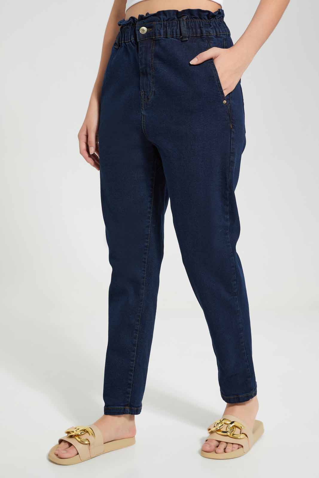 Redtag-Darkwash-Baggy-Fit-Jean-Category:Jeans,-Colour:Dark-Wash,-Deals:New-In,-Filter:Women's-Clothing,-New-In-Women-APL,-Non-Sale,-S22D,-Section:Women,-TBL,-Women-Jeans-Women's-