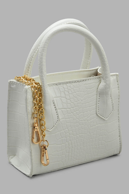 Redtag-White-Textured-Cross-Body-Bag-Category:Bags,-Colour:White,-Filter:Girls-Accessories,-GIR-Bags,-New-In,-New-In-GIR-ACC,-Non-Sale,-S22C,-Section:Girls-(0-to-14Yrs)-Girls-