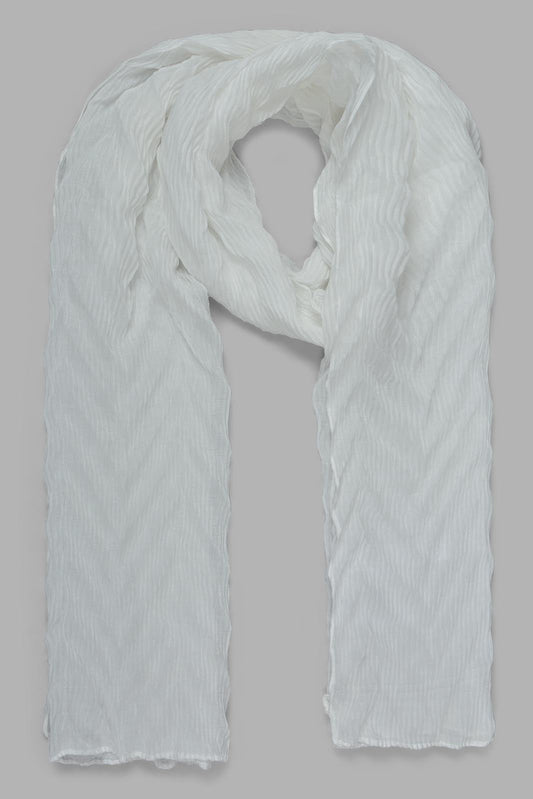 Redtag-White-Crinkle-Scarf-Category:Scarves,-Colour:White,-Filter:Girls-Accessories,-GIR-Scarves,-New-In,-New-In-GIR-ACC,-Non-Sale,-Section:Girls-(0-to-14Yrs),-W22O-Girls-