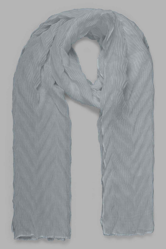 Redtag-Grey-Crinkle-Scarf-Category:Scarves,-Colour:Grey,-Filter:Girls-Accessories,-GIR-Scarves,-New-In,-New-In-GIR-ACC,-Non-Sale,-Section:Girls-(0-to-14Yrs),-W22O-Girls-
