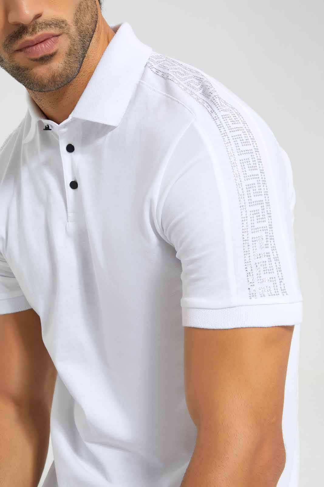 Redtag-White-Polo-Shirt-With-Stone-Work-Category:Polo-T-Shirts,-Colour:White,-Deals:New-In,-EID,-Filter:Men's-Clothing,-Men-Polo-T-Shirts,-New-In-Men-APL,-Non-Sale,-Section:Men,-W22O-Men's-