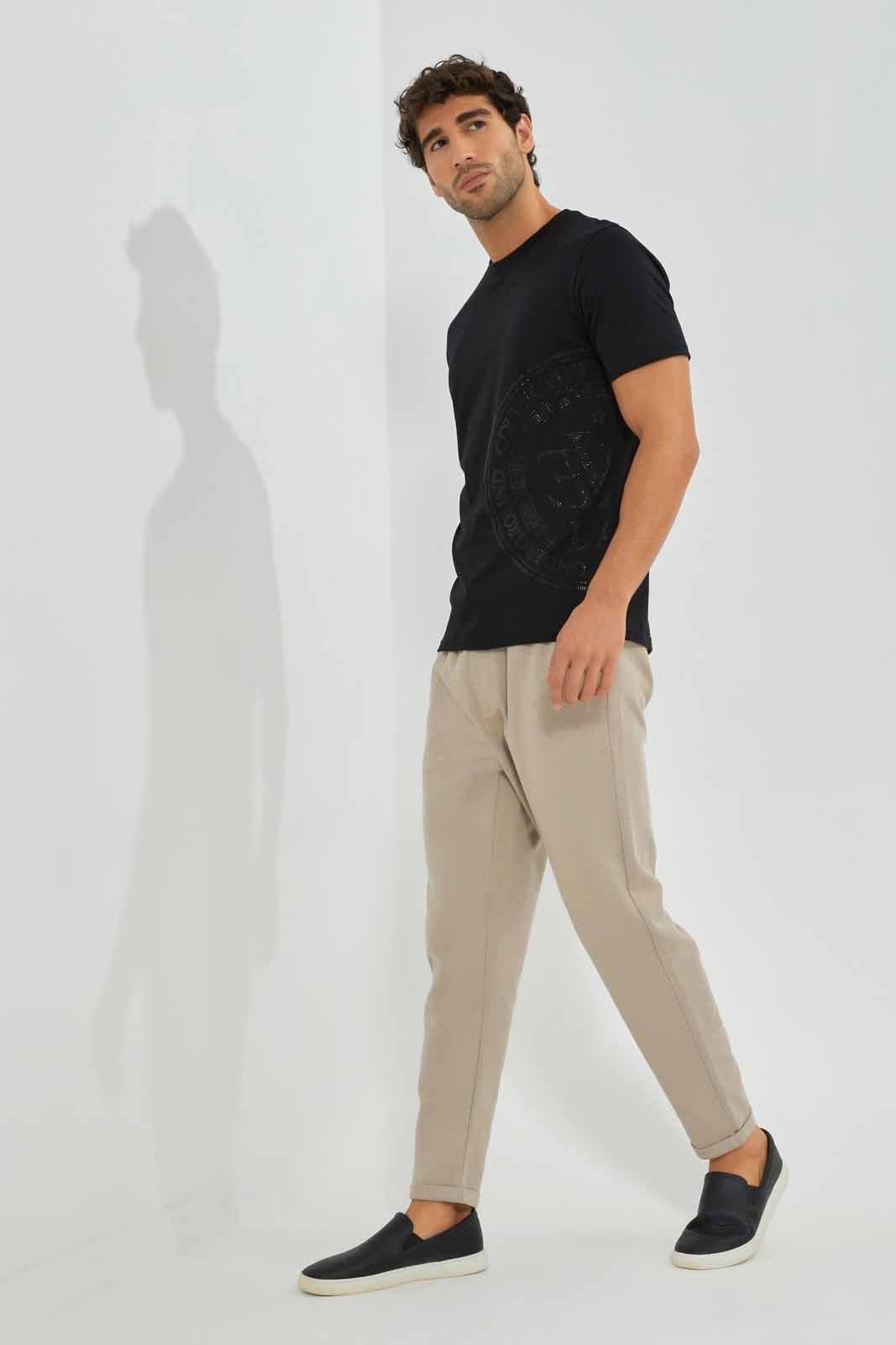 Redtag-Black-T-Shirt-With-Stone-Work-Category:T-Shirts,-Colour:Black,-Deals:New-In,-EID,-Filter:Men's-Clothing,-Men-T-Shirts,-New-In-Men-APL,-Non-Sale,-Section:Men,-W22O-Men's-
