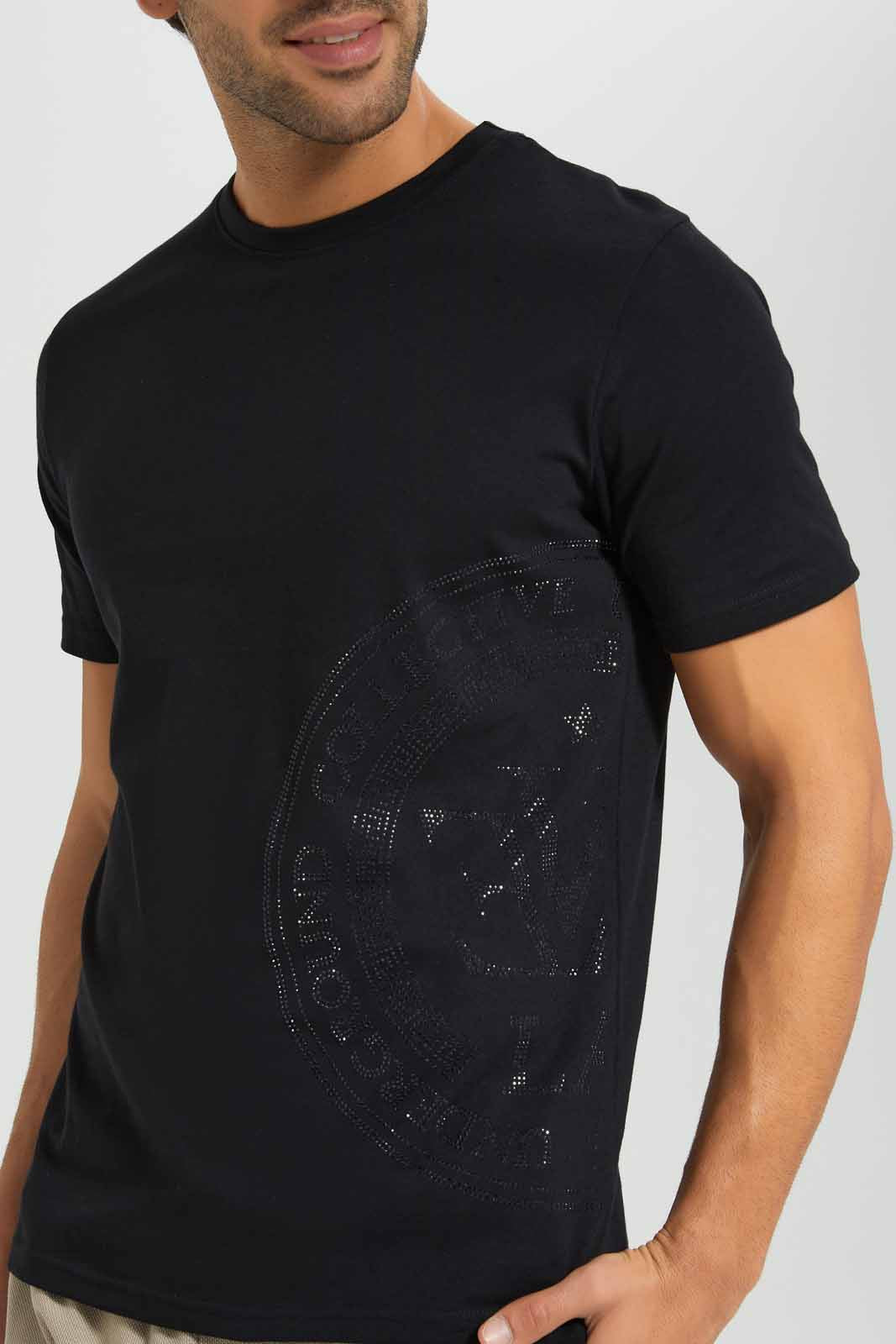 Redtag-Black-T-Shirt-With-Stone-Work-Category:T-Shirts,-Colour:Black,-Deals:New-In,-EID,-Filter:Men's-Clothing,-Men-T-Shirts,-New-In-Men-APL,-Non-Sale,-Section:Men,-W22O-Men's-