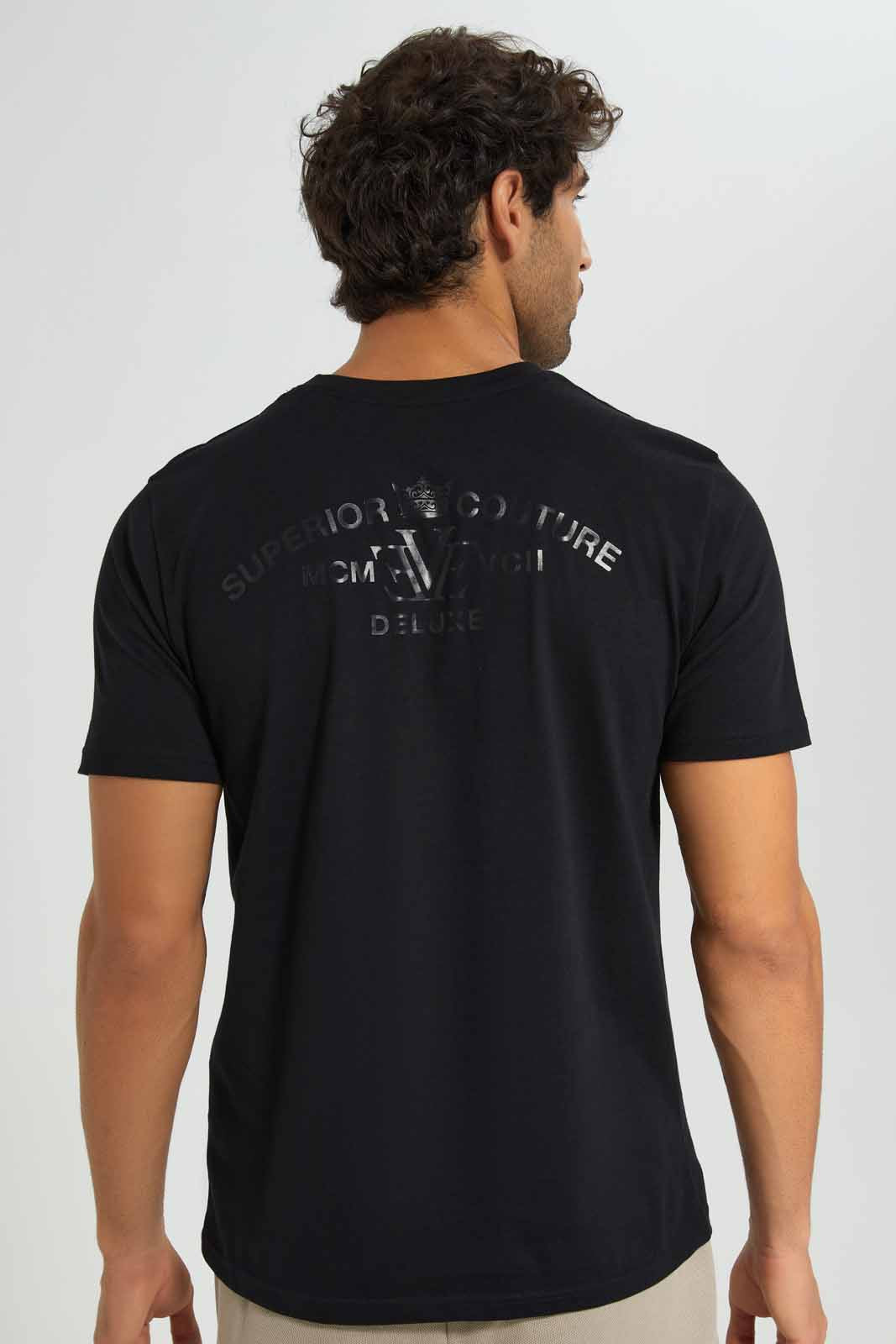 Redtag-Black-T-Shirt-With-Stone-Work-Category:T-Shirts,-Colour:Black,-Deals:New-In,-EID,-Filter:Men's-Clothing,-Men-T-Shirts,-New-In-Men-APL,-Non-Sale,-Section:Men,-W22O-Men's-