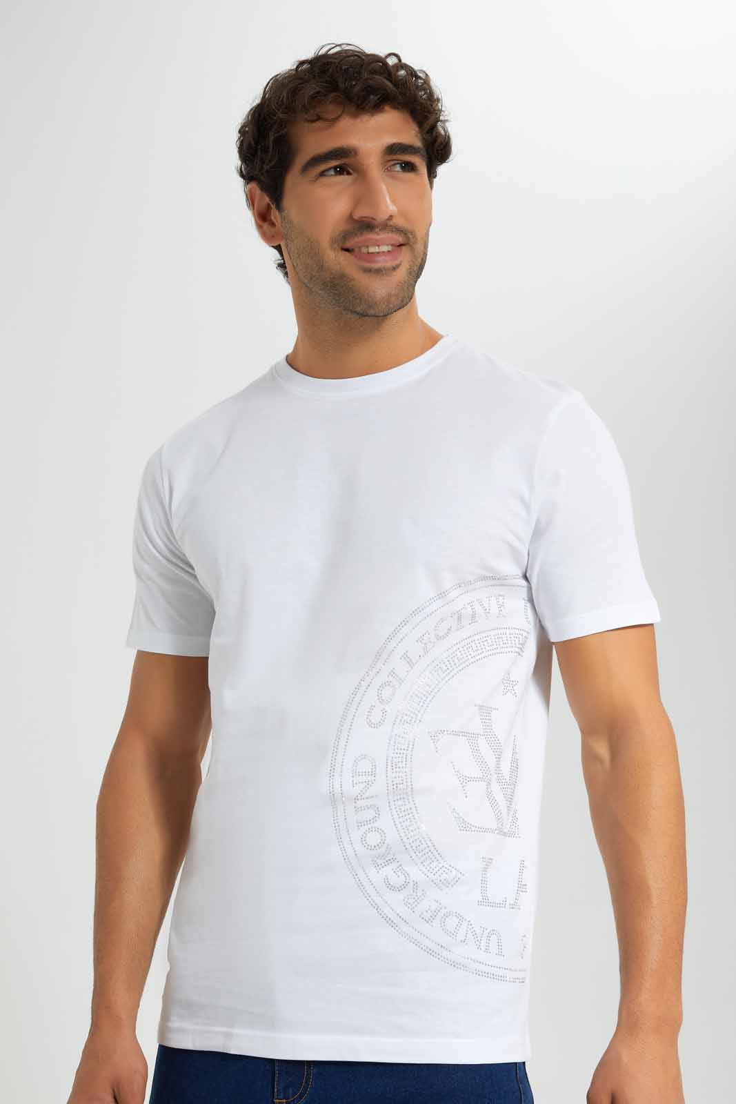 Redtag-White-T-Shirt-With-Stone-Work-Category:T-Shirts,-Colour:White,-Deals:New-In,-EID,-Filter:Men's-Clothing,-Men-T-Shirts,-New-In-Men-APL,-Non-Sale,-Section:Men,-W22O-Men's-