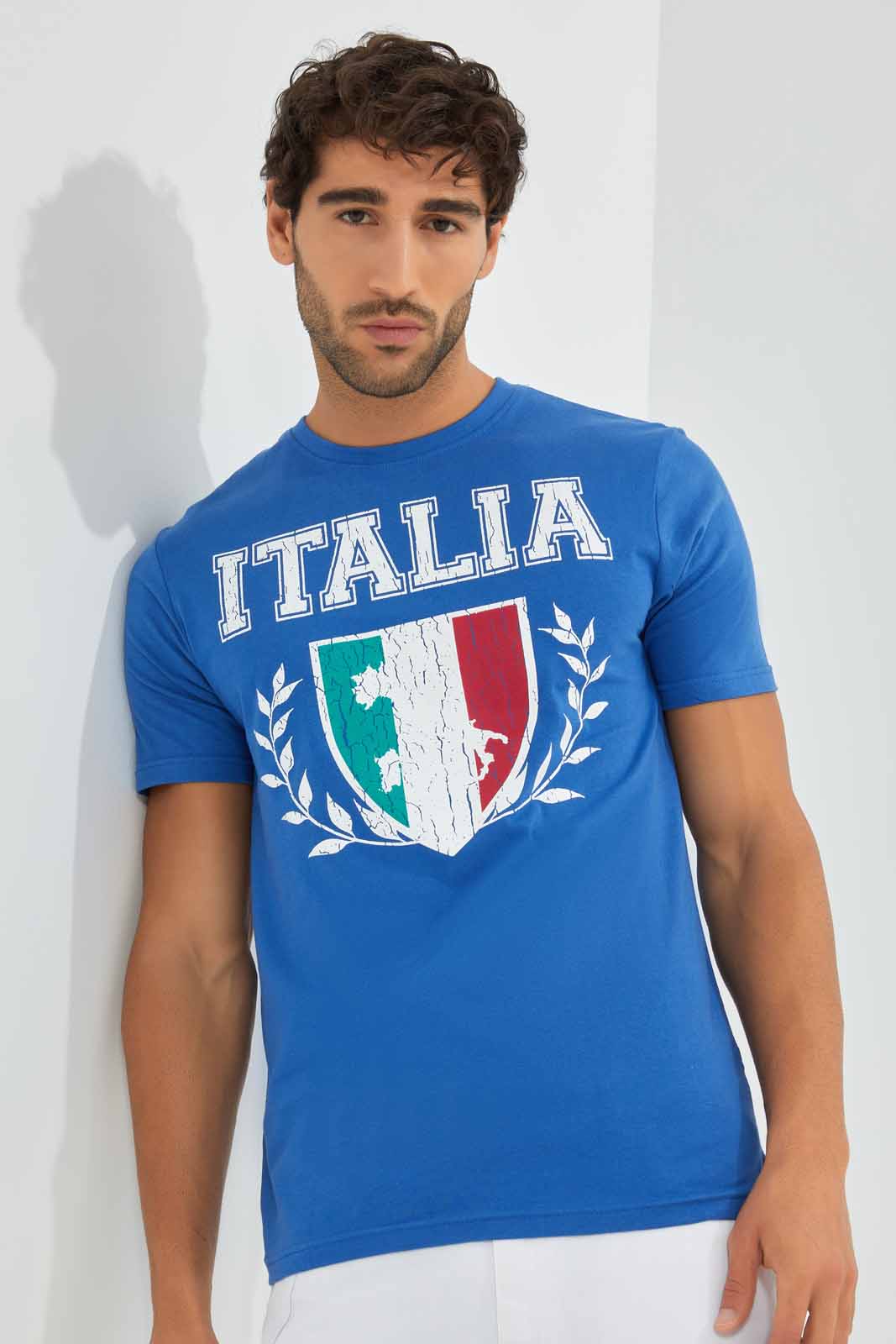 Redtag-Blue-Graphic-T-Shirt-Category:T-Shirts,-Colour:Blue,-Deals:New-In,-Filter:Men's-Clothing,-Men-T-Shirts,-New-In-Men,-Non-Sale,-S22D,-Section:Men,-TBL-Men's-
