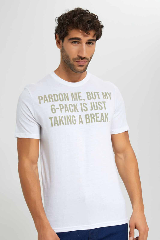 Redtag-White-Graphic-T-Shirt-Category:T-Shirts,-Colour:White,-Deals:New-In,-Filter:Men's-Clothing,-Men-T-Shirts,-New-In-Men,-Non-Sale,-S22D,-Section:Men,-TBL-Men's-