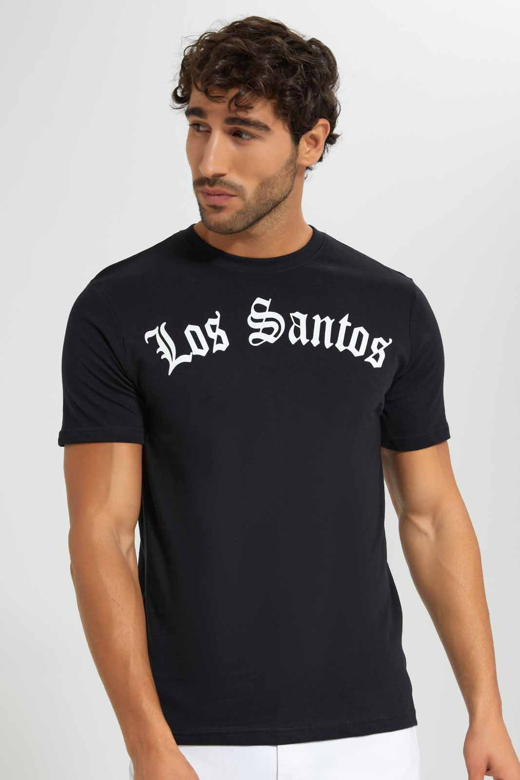 Redtag-Black-Graphic-T-Shirt-Category:T-Shirts,-Colour:Black,-Deals:New-In,-Filter:Men's-Clothing,-Men-T-Shirts,-New-In-Men,-Non-Sale,-S22D,-Section:Men,-TBL-Men's-