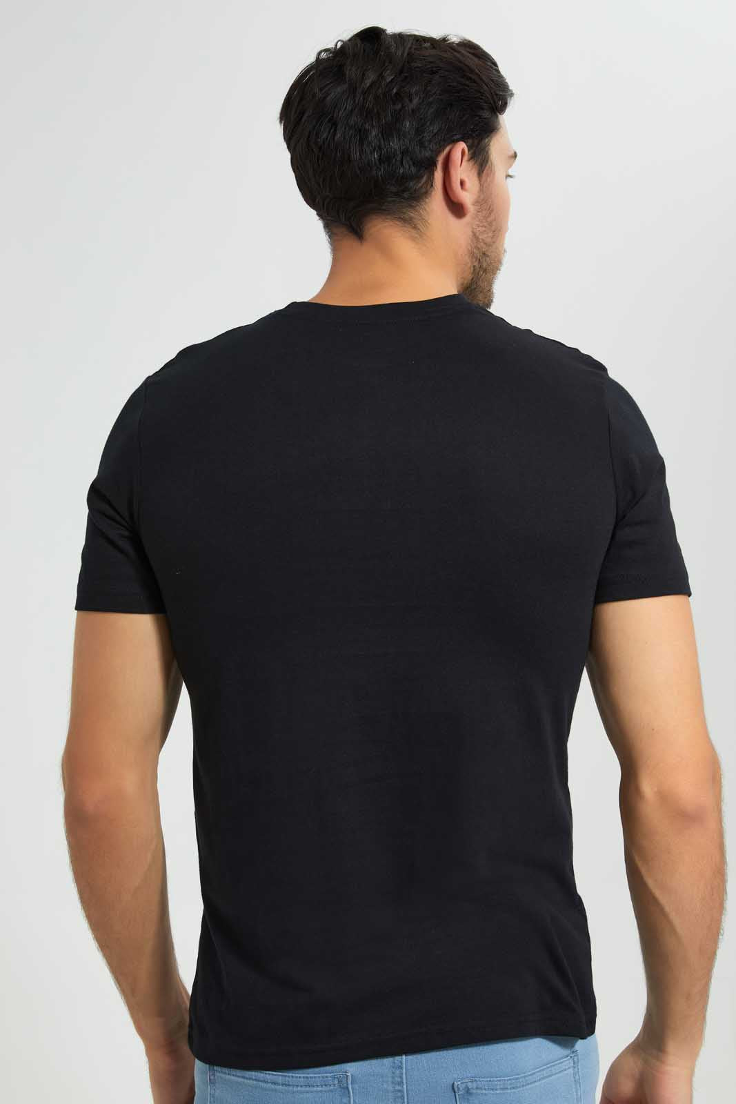 Redtag-Black-Graphic-T-Shirt-Graphic-T-Shirts-Men's-