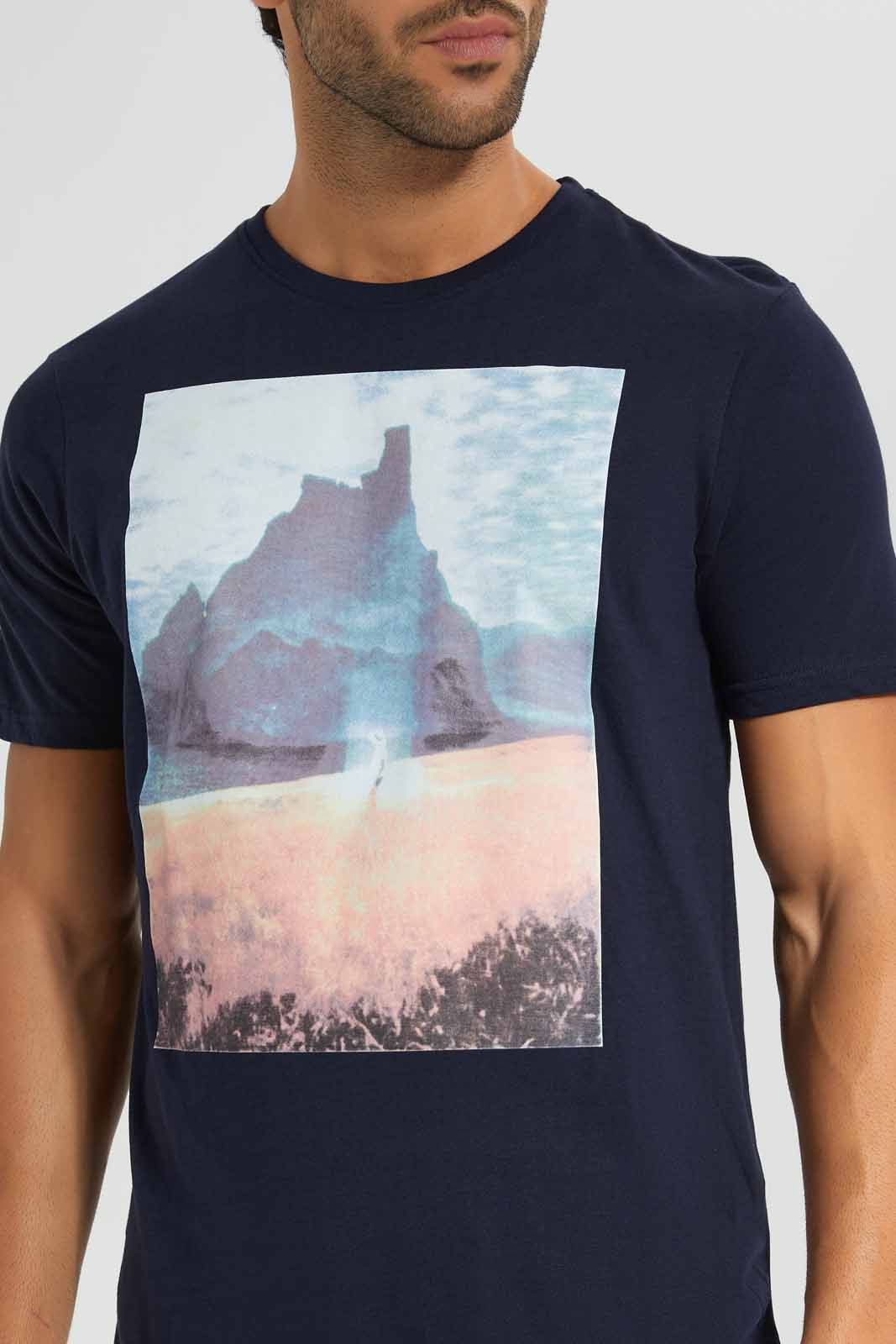 Redtag-Navy-Graphic-T-Shirt-Category:T-Shirts,-Colour:Navy,-Deals:New-In,-Filter:Men's-Clothing,-Men-T-Shirts,-New-In-Men,-Non-Sale,-S22D,-Section:Men,-TBL-Men's-