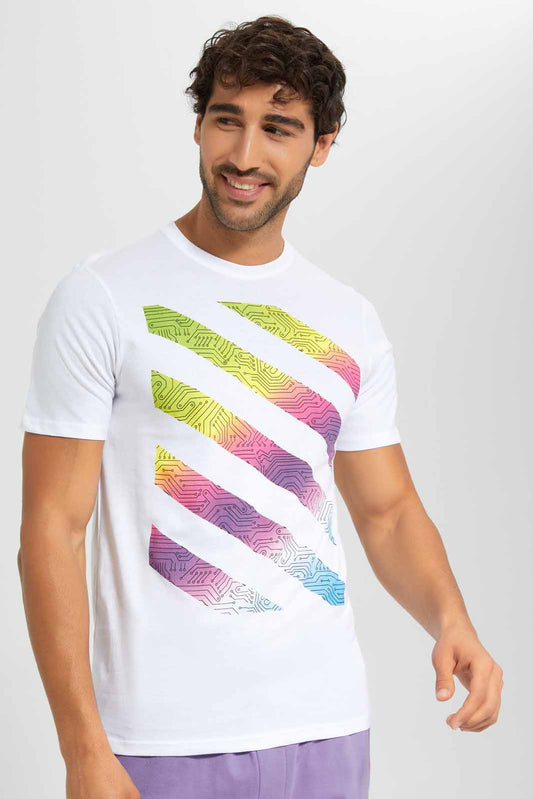 Redtag-White-Graphic-T-Shirt-Category:T-Shirts,-Colour:White,-Deals:New-In,-Filter:Men's-Clothing,-Men-T-Shirts,-New-In-Men,-Non-Sale,-S22D,-Section:Men,-TBL-Men's-