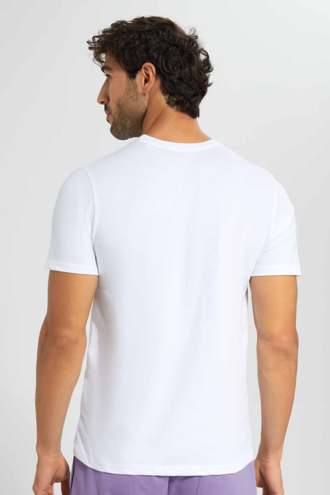 Redtag-White-Graphic-T-Shirt-Category:T-Shirts,-Colour:White,-Deals:New-In,-Filter:Men's-Clothing,-Men-T-Shirts,-New-In-Men,-Non-Sale,-S22D,-Section:Men,-TBL-Men's-