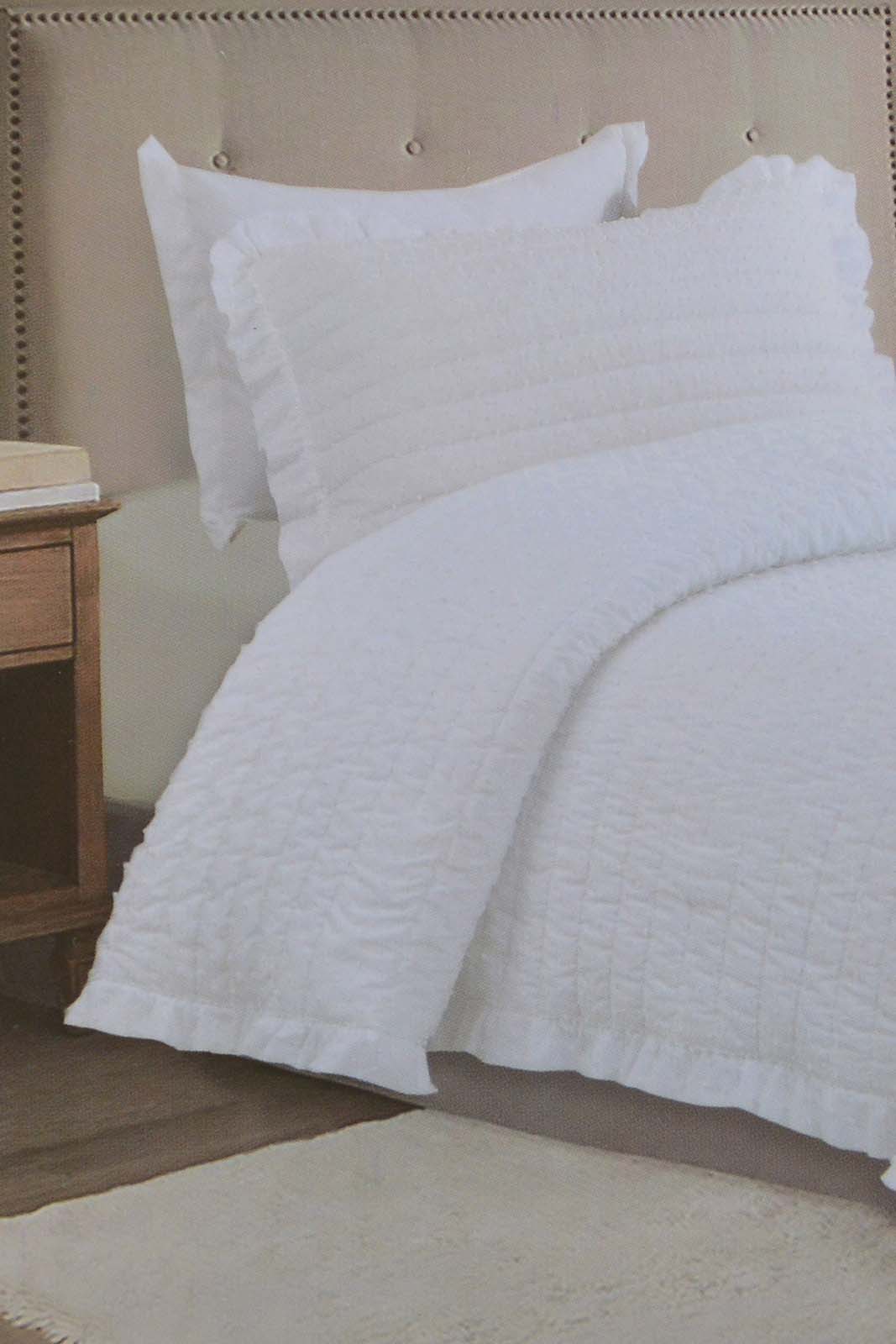 Redtag-Ivory-Swiss-Dot-2-Pieces-Bedspread-Set-(Single-Size)-Category:Bedspreads,-Colour:Ivory,-Deals:New-In,-Filter:Home-Bedroom,-HMW-BED-Bedspreads,-Naya,-New-In-HMW-BED,-Non-Sale,-Section:Homewares,-W22O-Home-Bedroom-