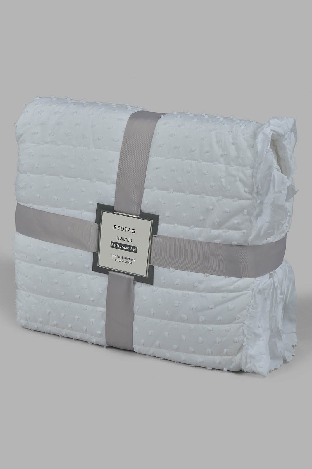 Redtag-Ivory-Swiss-Dot-2-Pieces-Bedspread-Set-(Single-Size)-Category:Bedspreads,-Colour:Ivory,-Deals:New-In,-Filter:Home-Bedroom,-HMW-BED-Bedspreads,-Naya,-New-In-HMW-BED,-Non-Sale,-Section:Homewares,-W22O-Home-Bedroom-