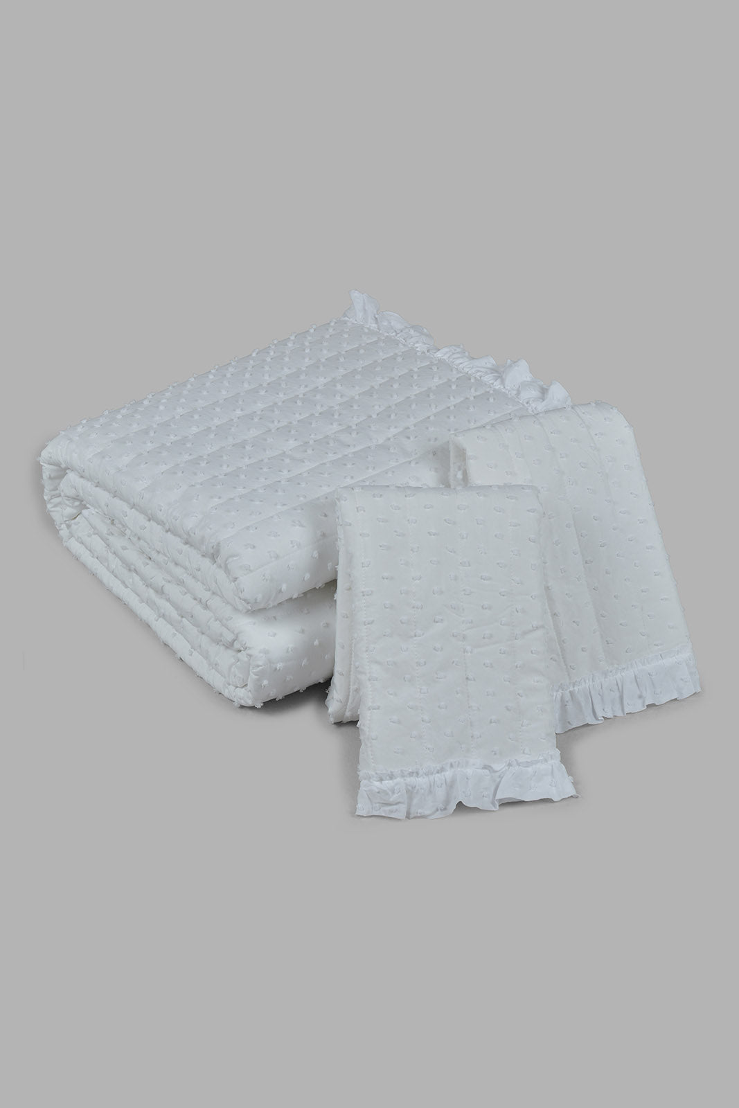 Redtag-Ivory-Swiss-Dot-3-Pieces-Bedspread-Set-(Double-Size)-Category:Bedspreads,-Colour:Ivory,-Deals:New-In,-Filter:Home-Bedroom,-HMW-BED-Bedspreads,-Naya,-New-In-HMW-BED,-Non-Sale,-Section:Homewares,-W22O-Home-Bedroom-