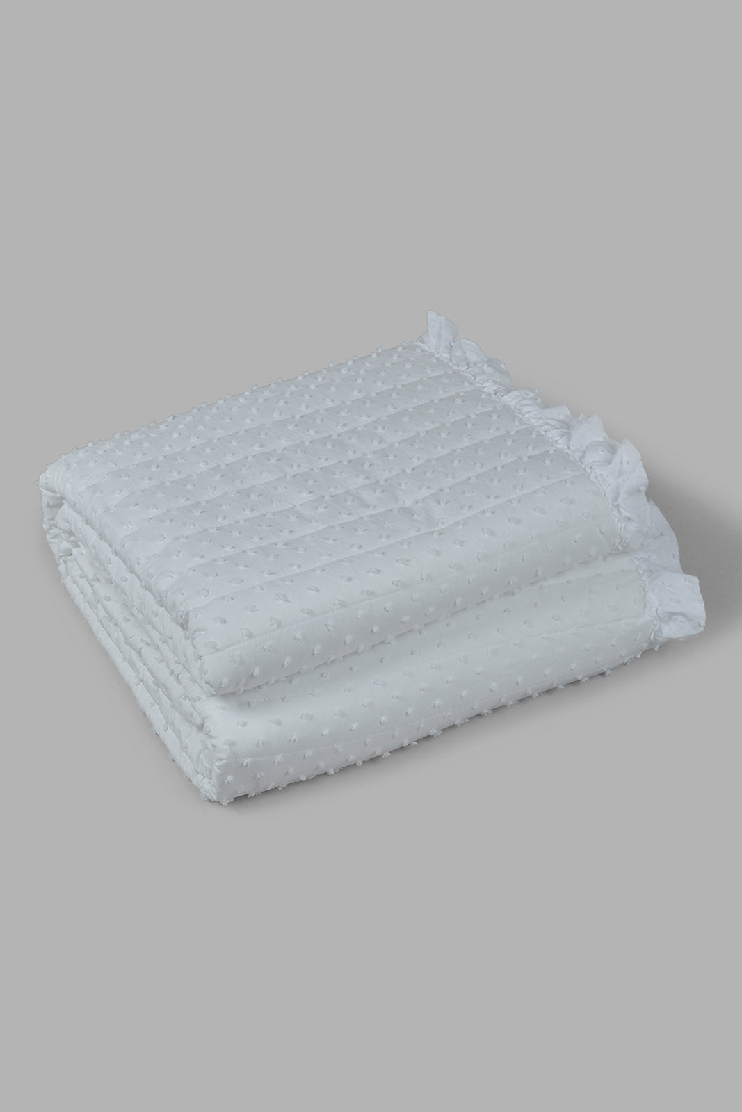 Redtag-Ivory-Swiss-Dot-3-Pieces-Bedspread-Set-(Double-Size)-Category:Bedspreads,-Colour:Ivory,-Deals:New-In,-Filter:Home-Bedroom,-HMW-BED-Bedspreads,-Naya,-New-In-HMW-BED,-Non-Sale,-Section:Homewares,-W22O-Home-Bedroom-