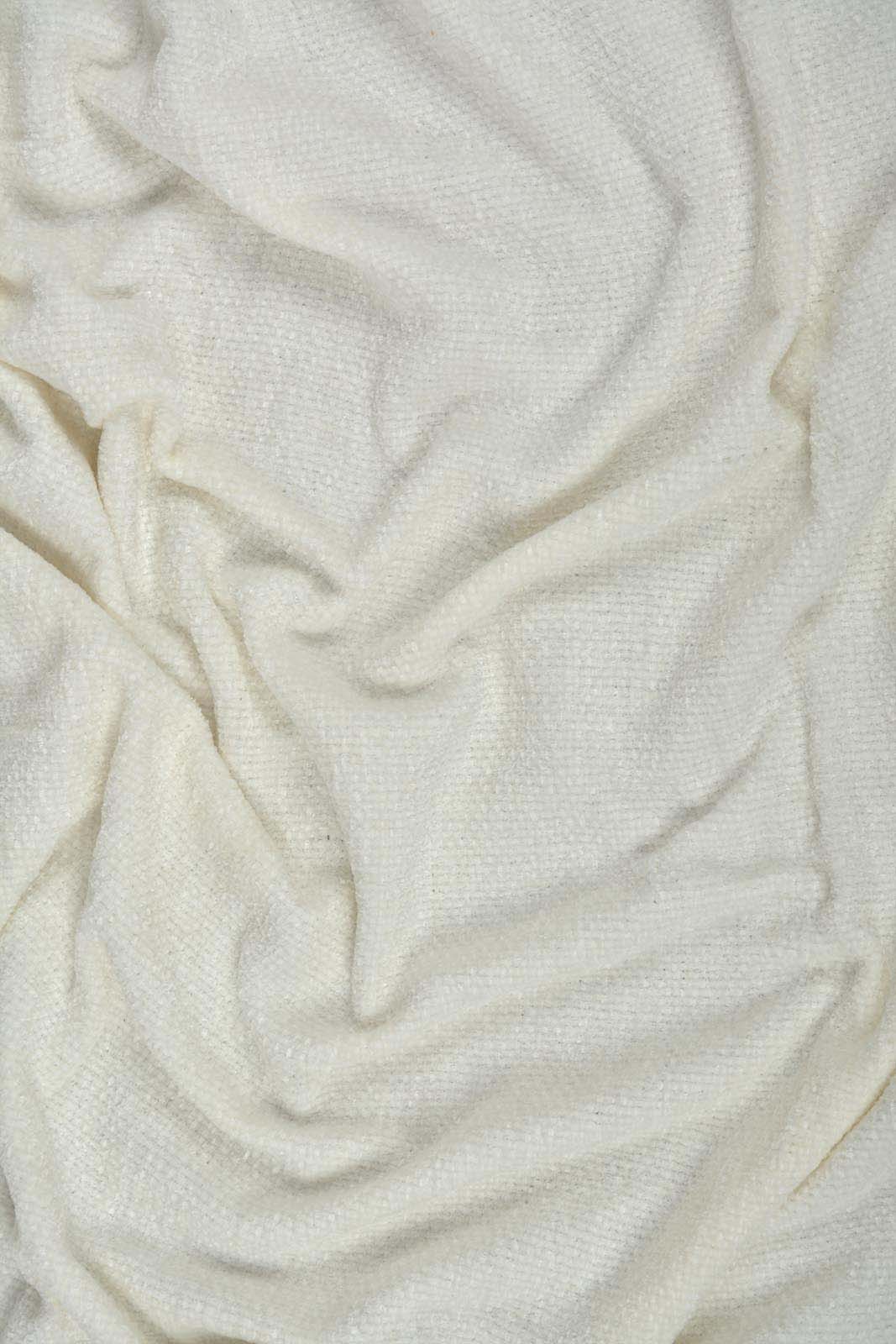 Redtag-Ivory-Chenille-Throw-With-Beaded-Fringe-Category:Throws,-Colour:Ivory,-Deals:New-In,-Elsa,-Filter:Home-Bedroom,-HMW-BED-Throws,-New-In-HMW-BED,-Non-Sale,-S22C,-Section:Homewares-Home-Bedroom-