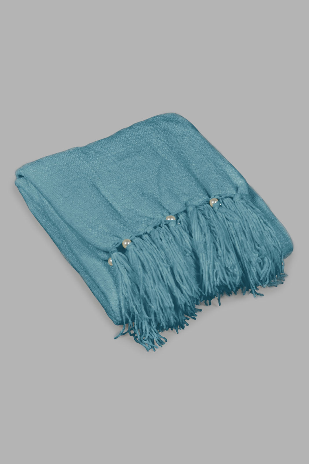 Redtag-Teal-Chenille-Throw-With-Fringe-Category:Throws,-Colour:Teal,-Deals:New-In,-Filter:Home-Bedroom,-HMW-BED-Throws,-New-In-HMW-BED,-Non-Sale,-S22C,-Section:Homewares-Home-Bedroom-