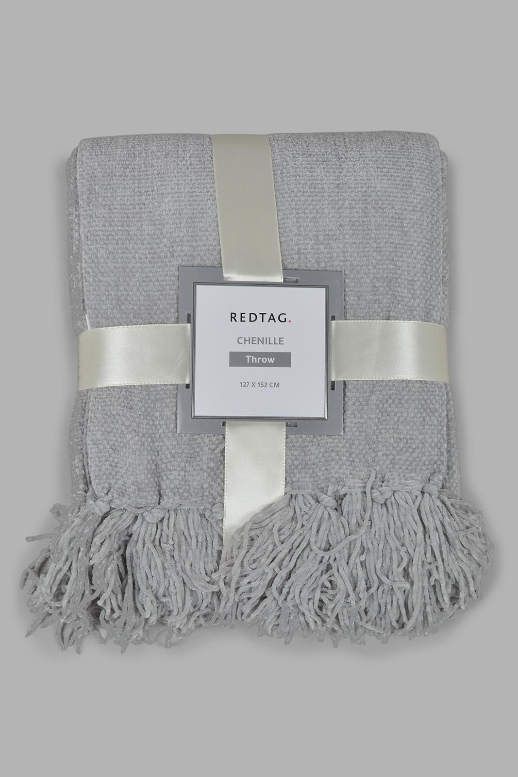 Redtag-Grey-Chenille-Throw-With-Fringe-Category:Throws,-Colour:Grey,-Deals:New-In,-Filter:Home-Bedroom,-Harmony,-HMW-BED-Throws,-New-In-HMW-BED,-Non-Sale,-S22C,-Section:Homewares-Home-Bedroom-