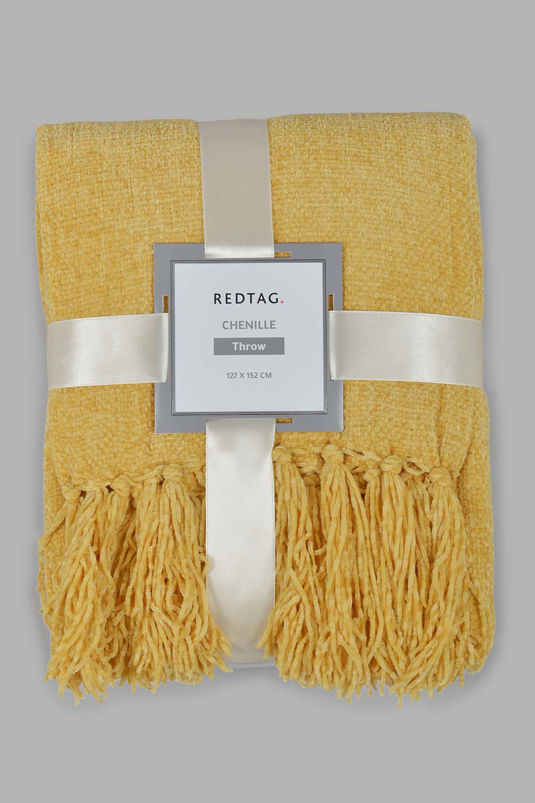 Redtag-Mustard-Chenille-Throw-With-Fringe-Category:Throws,-Colour:Mustard,-Deals:New-In,-Filter:Home-Bedroom,-Harmony,-HMW-BED-Throws,-New-In-HMW-BED,-Non-Sale,-S22C,-Section:Homewares-Home-Bedroom-