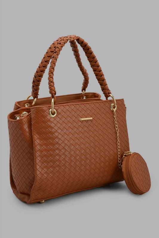 Redtag-Tan-Embossed-Day-Bag-Category:Bags,-Colour:Tan,-Filter:Women's-Accessories,-New-In,-New-In-Women-ACC,-Non-Sale,-Section:Women,-W22O,-Women-Bags-Women-