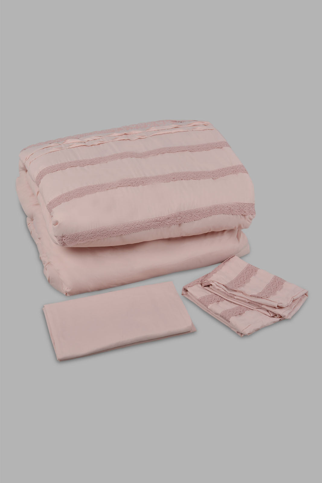 Redtag-Pink-4-Piece-Comforter-Set-(Double-Size)-Category:Comforters,-Colour:Pink,-Deals:New-In,-Filter:Home-Bedroom,-HMW-BED-Comforters,-Naya,-New-In-HMW-BED,-Non-Sale,-Section:Homewares,-W22O-Home-Bedroom-