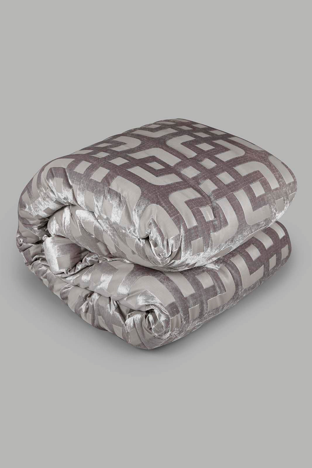 Redtag-Grey-Cut-Velvet-Jacquard-7-Piece-Comforter-Set-(King-Size)-Category:Comforters,-Colour:Grey,-Deals:New-In,-Filter:Home-Bedroom,-HMW-BED-Comforters,-New-In-HMW-BED,-Non-Sale,-Section:Homewares,-W22O-Home-Bedroom-