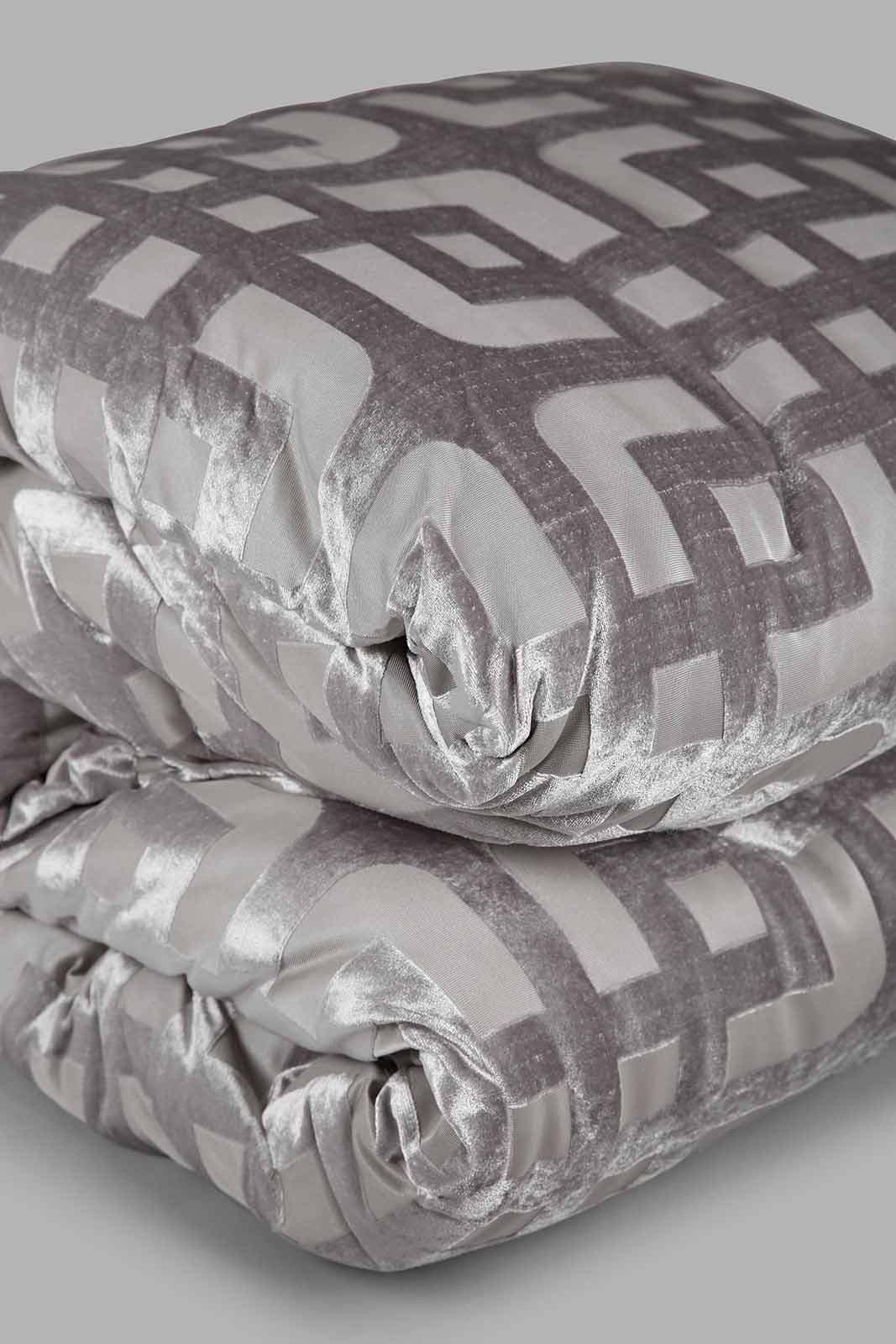 Redtag-Grey-Cut-Velvet-Jacquard-7-Piece-Comforter-Set-(King-Size)-Category:Comforters,-Colour:Grey,-Deals:New-In,-Filter:Home-Bedroom,-HMW-BED-Comforters,-New-In-HMW-BED,-Non-Sale,-Section:Homewares,-W22O-Home-Bedroom-