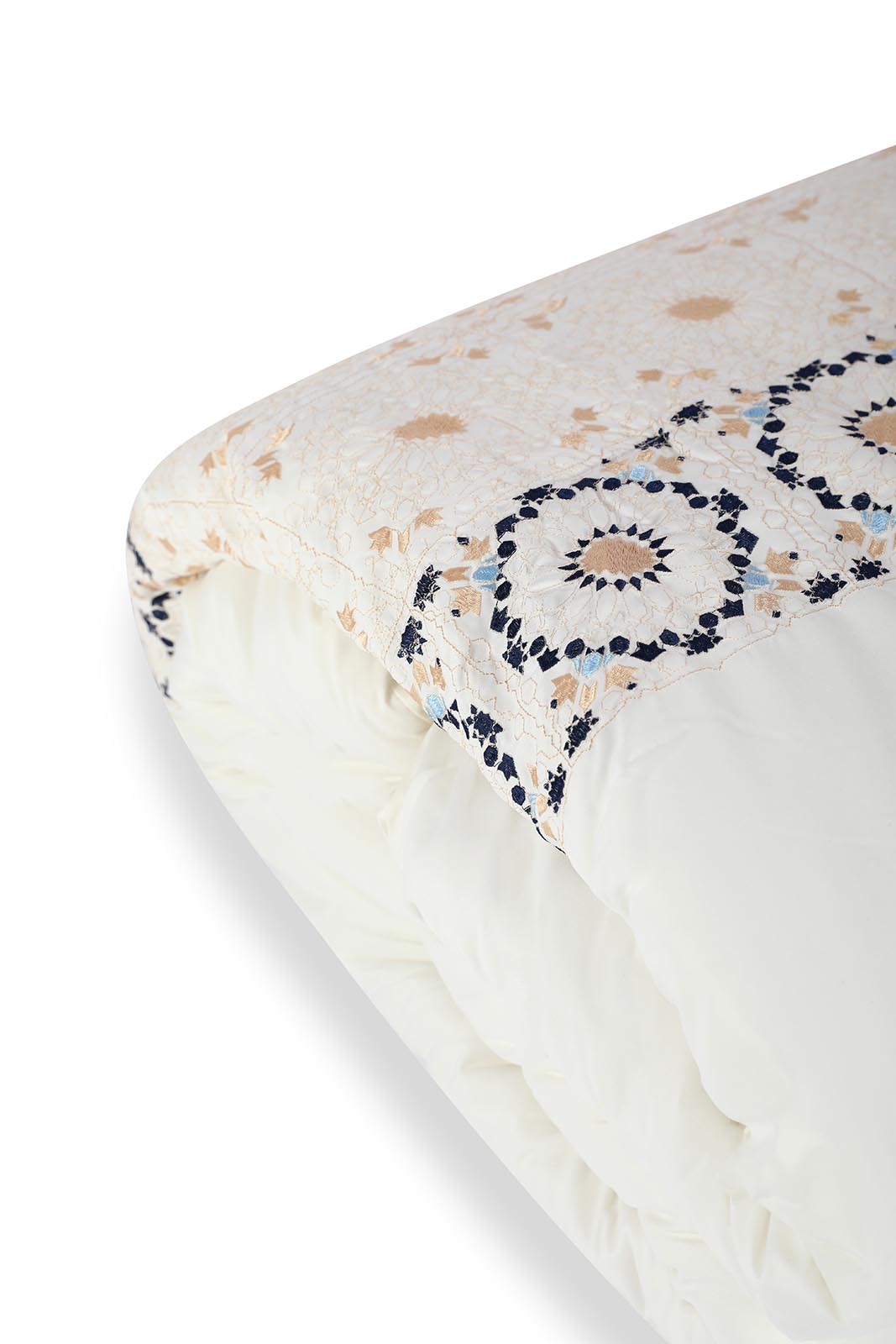Redtag-Ivory-7-Piece-Embroidery-Comforter-Set-(King-Size)-Category:Comforters,-Colour:Ivory,-Deals:New-In,-Dept:Home,-Euphoric,-Filter:Home-Bedroom,-HMW-BED-Comforters,-New-In-HMW-BED,-Non-Sale,-Section:Homewares,-W22O-Home-Bedroom-