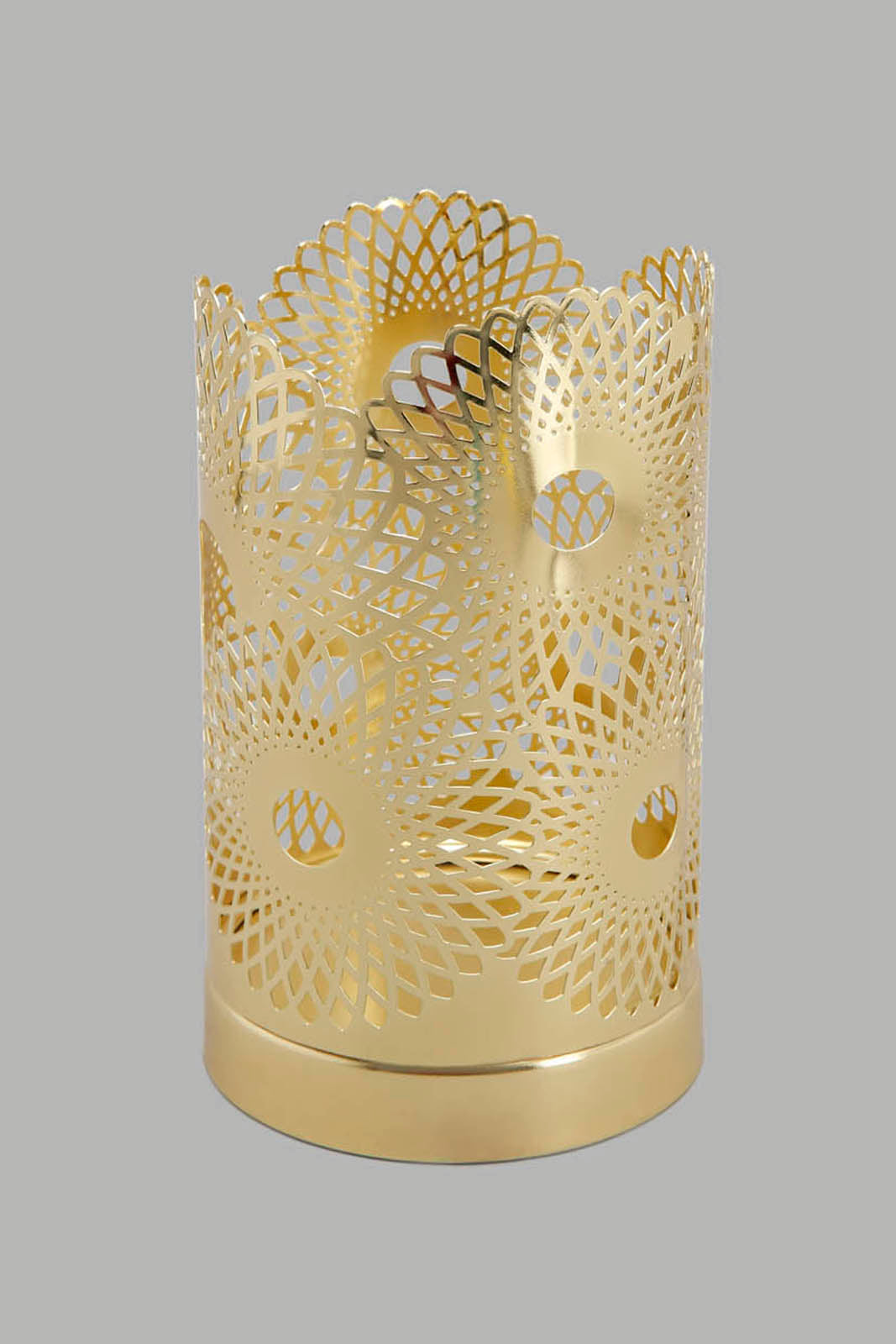 Redtag-Gold-Pattern-Metal-Candle-Holder-Category:Candles-&-Fragrances,-Colour:Gold,-Deals:New-In,-Filter:Home-Decor,-Harmony,-HMW-HOM-Decorative-Accessories,-New-In-HMW-HOM,-Non-Sale,-Section:Homewares,-W22O-Home-Decor-