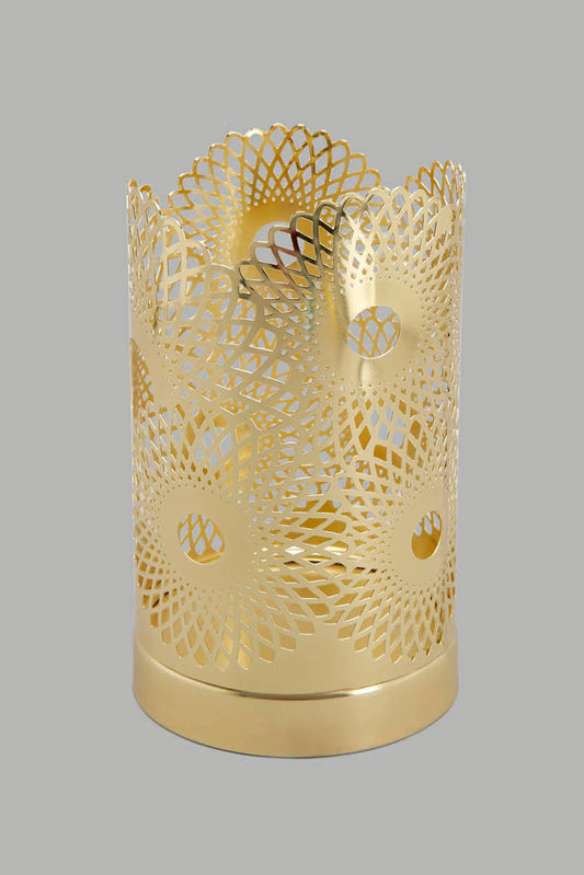 Redtag-Gold-Pattern-Metal-Candle-Holder-Category:Candles-&-Fragrances,-Colour:Gold,-Deals:New-In,-Filter:Home-Decor,-Harmony,-HMW-HOM-Decorative-Accessories,-New-In-HMW-HOM,-Non-Sale,-Section:Homewares,-W22O-Home-Decor-