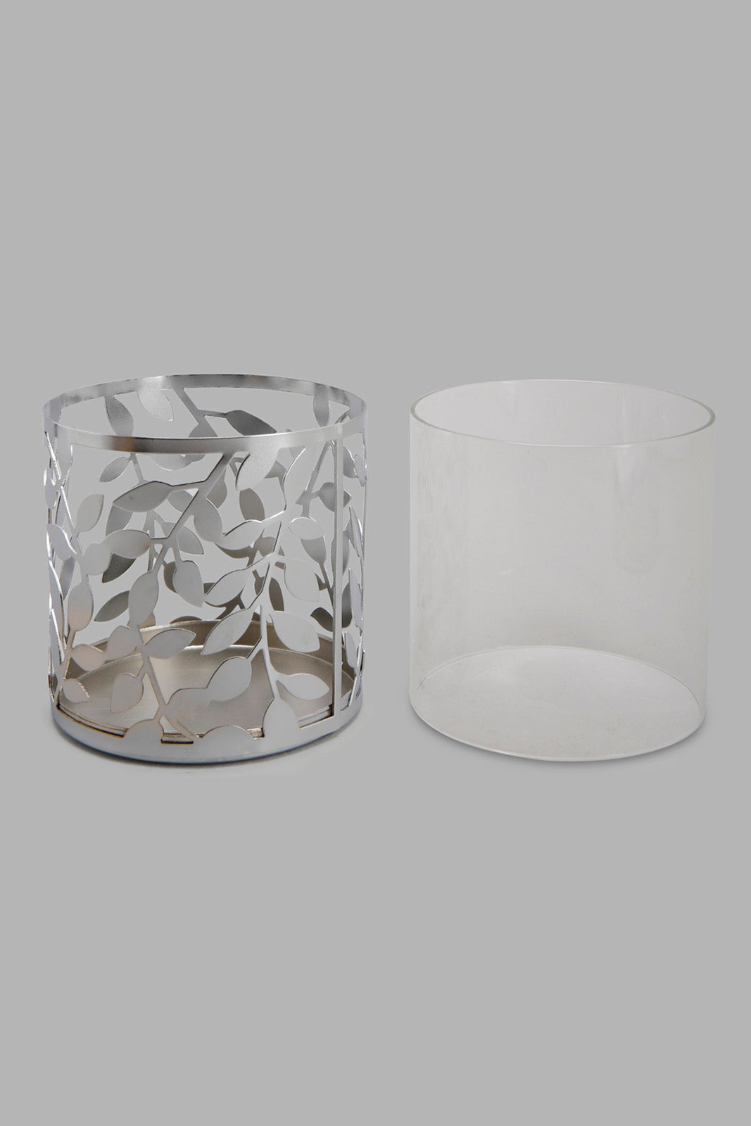 Redtag-Silver-Pattern-Metal-And-Glass-Candle-Holder-Category:Candles-&-Fragrances,-Colour:Silver,-Deals:New-In,-Elsa,-Filter:Home-Decor,-HMW-HOM-Decorative-Accessories,-New-In-HMW-HOM,-Non-Sale,-Section:Homewares,-W22O-Home-Decor-